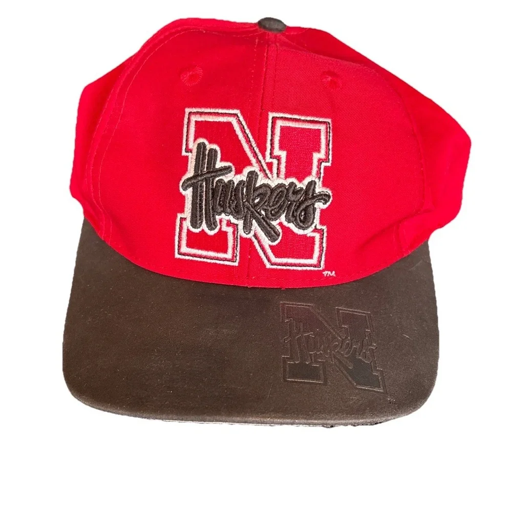 Vintage Nebraska Huskers Hat Cap Red Adjustable Captivating‎ Headgear Snapback